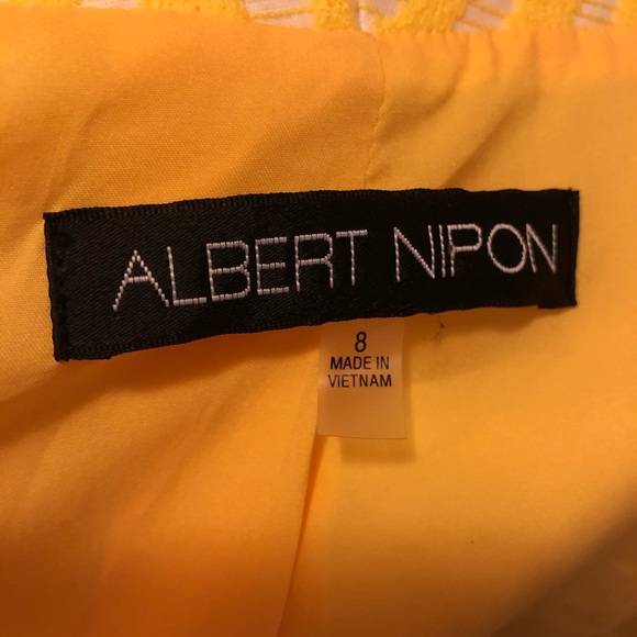 Albert Nipon Jacquard Yellow Dress & Jacket Suit - Picture 7 of 10